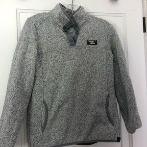 LL Bean Grey Quarter Button Up